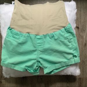 Mint green maternity shorts size M